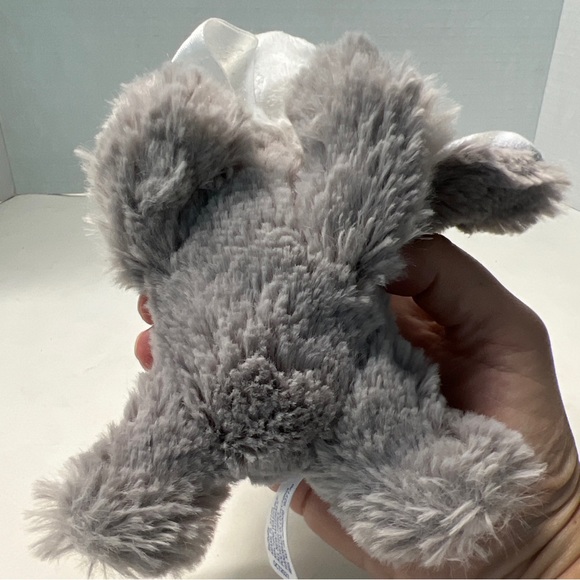 5.5” RazBaby Raz Buddy Gray Dog Plush Pacifier Holder White Loop NO Pacifier - Picture 6 of 6